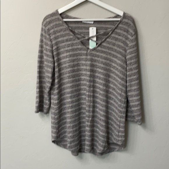 Emory Park dulce3/4 sleeve hacci knit top XL. NWT - Picture 3 of 10
